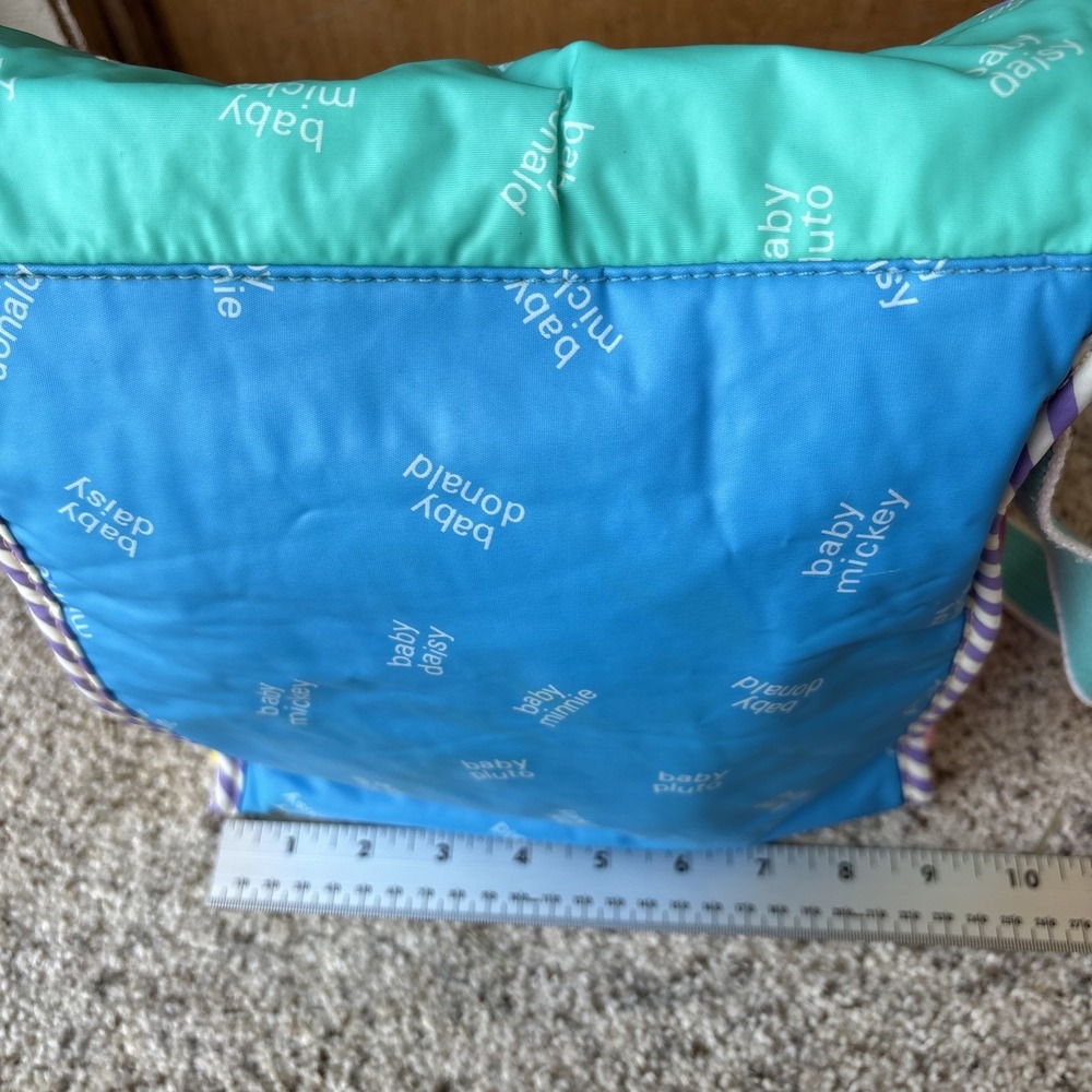 Vintage 90s DISNEY BABIES Baby Mickey Mouse Diaper Bag Vinyl Tote Teal White - Picture 5 of 10